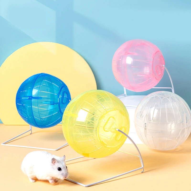

Hamwter Mouse Rat Running Ball with Holding Stand Jogging Ball Training Round Wheel Exercise Playing Toys Small Animals Supplies