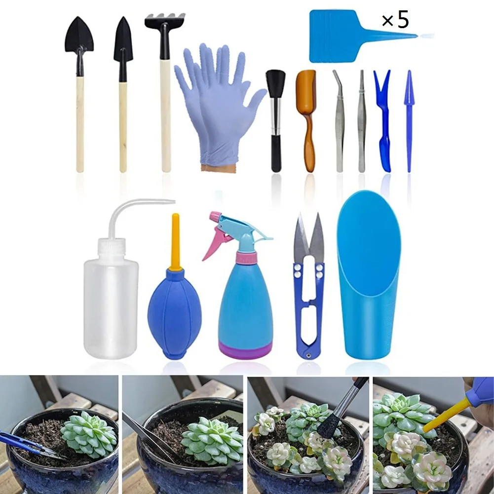 

21pcs Succulent Transplanting Mini Garden Hand Tool Set For Gardening Plant Succulent Tools