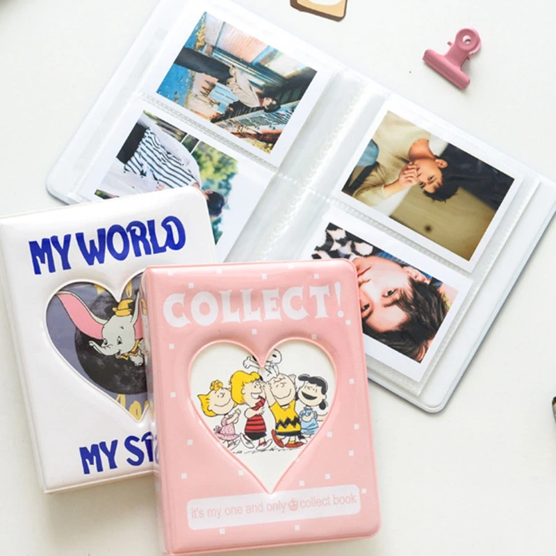 

3 Inch 36 Pockets Photo Album Cartoon Hollow Heart Picture Storage Mini Scrapbooking Case for Kids Children