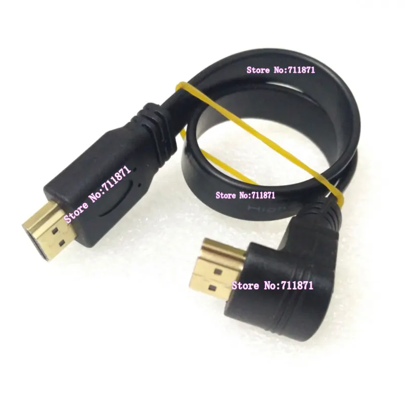 Короткий HDMI-кабель с угловым разъемом 90 градусов, мягкий, с прямым углом, совместимый с HDMI, провод, шнур, кабель (art.: 3920db00f995a) - 3920db00f995a