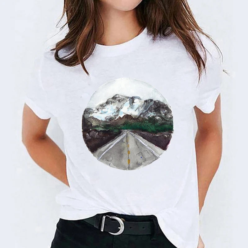 

T-shirts Top for Women Plant Flower Printing 90s Clothing Casual Print Lady Womens Graphic T Shirt Ladies Female Tee T-Shirt