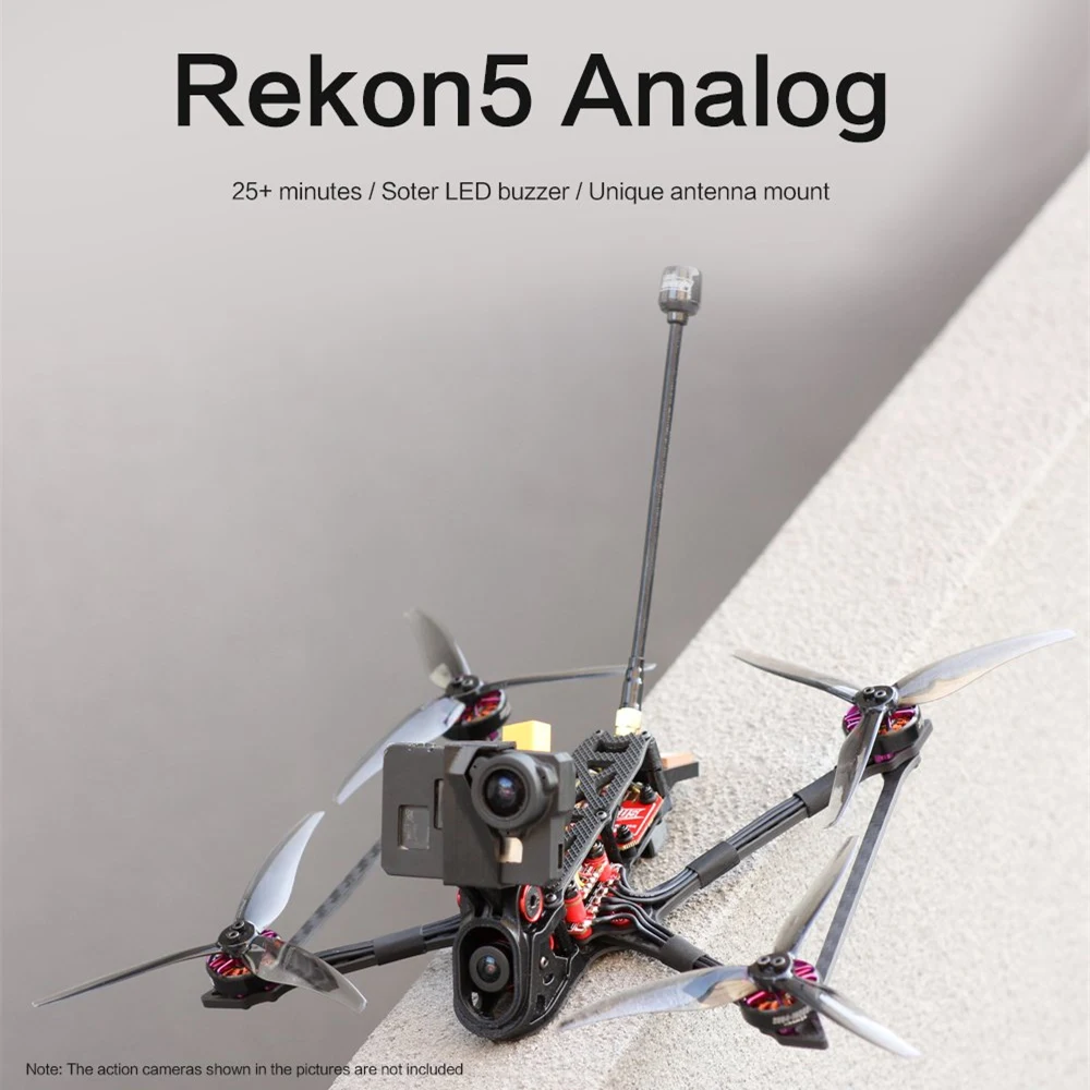 Аналоговый Дрон HGLRC Радиоуправляемый Rekon5 Zeus F722 Mini BLHELI32 30A 800 МВт Caddx Ratel V2 2004 3000KV 4S 5