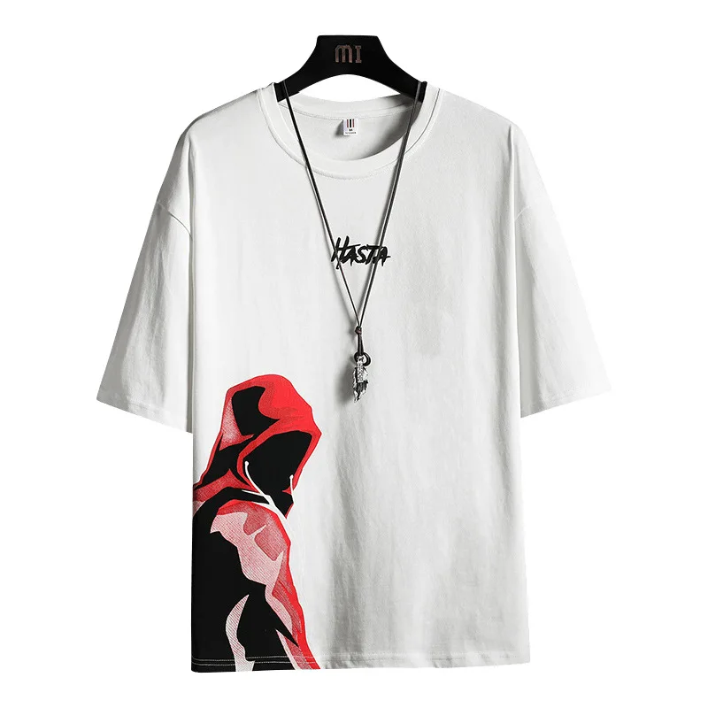 

Summer Loose Cotton Round Neck Fashion T-shirt Short Sleeve Korean Casual Top Trend Men's Wear