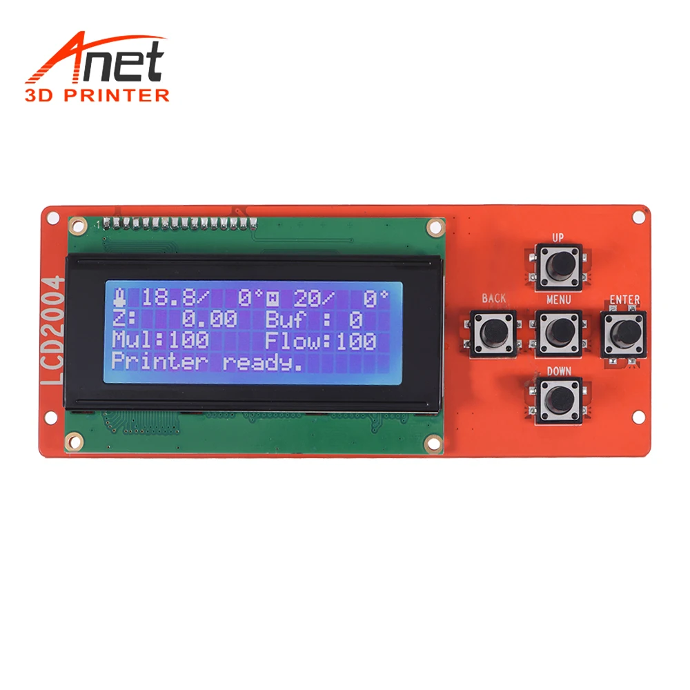 Anet 2004 Модуль контроллера экрана смарт дисплея с ЖК дисплеем и кабелем для RAMPS 1 4 Mega
