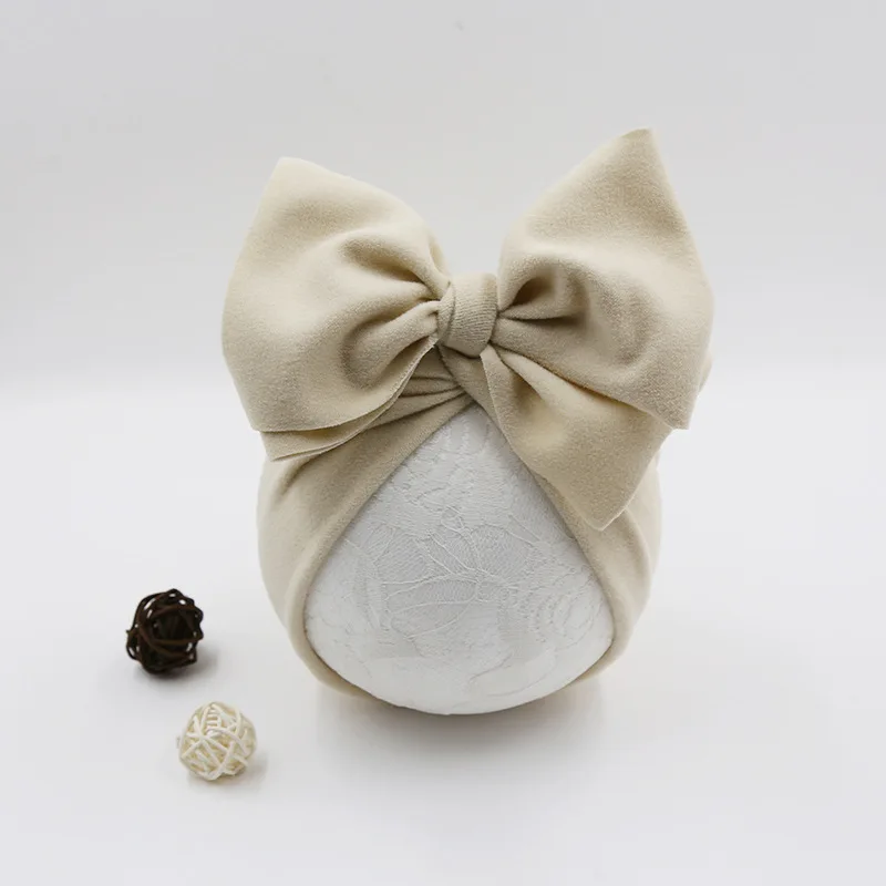 

European and American new double-layer big bow knot fold baby hood baby multicolor children's hat
