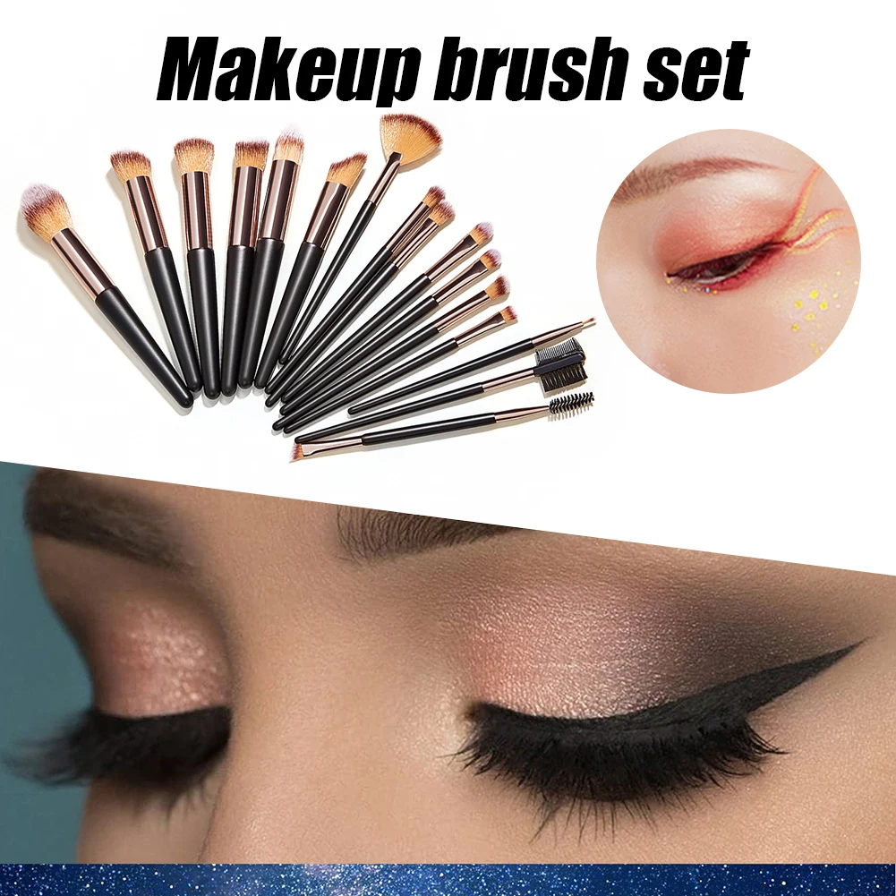 16Pcs Soft Makeup Brushes Set Eye Shadow Eyebrow Comb Eyelash Foundation Powder Brush Tools Cosmetic Supplies