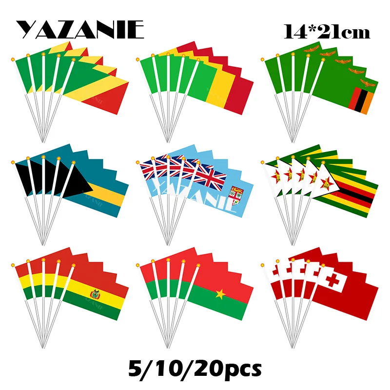 5 шт. небольшой ручной флаг с принтом 14 х21 см|Флаги баннеры и аксессуары| |