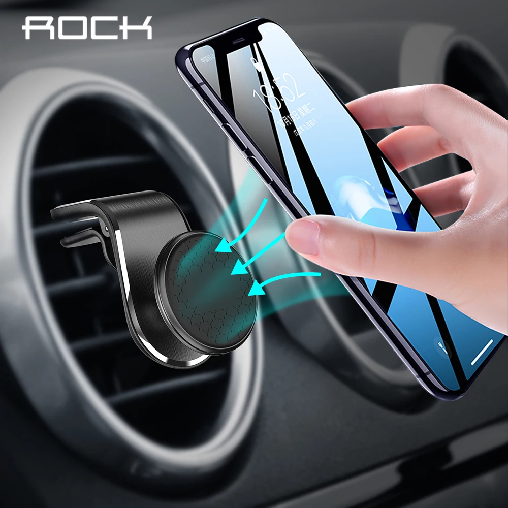 Rock обновленный магнитный автомобильный держатель для телефона для iPhone XS MAX X 8 7 6 Plus Xiaomi samsung 360 градусов крепление на вентиляционное отверстие приборная панель gps