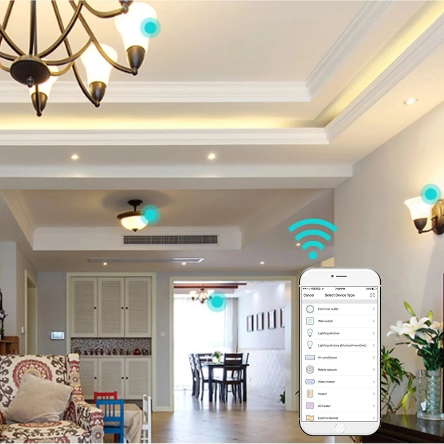 WiFi умный светодиодный светильник лампа B22 цветная 11 Вт теплый белый RGB