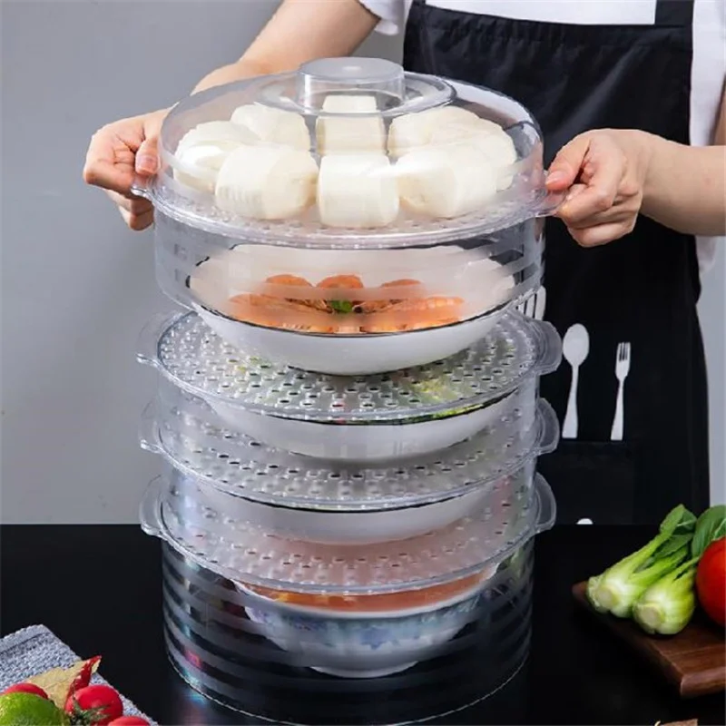 

Stackable Food Insulation Cover Refrigerator Meal Cover Dining Table Dustproof Anti-mosquito Food Cover Leftover Food Cover