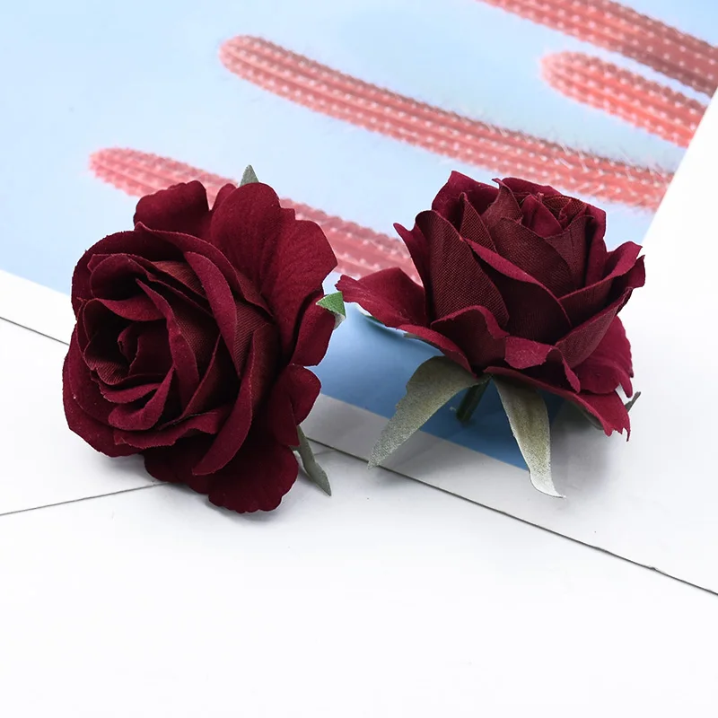 

6/10 шт. 6 см бархатные розы голова дома свадьба автомобиль подарок на день Святого Валентина Скрапбукинг декоративные цветы настенные искусственные цветы