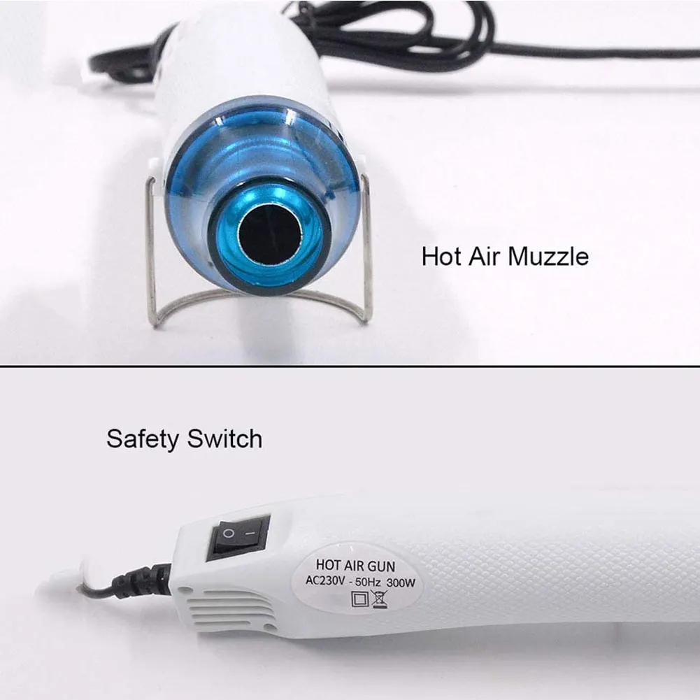 

Mini Hot Air Gun Portable Mini Heat Gun for DIY Embossing Shrink Wrapping Drying Paint 300W Multi Function Electrical Heat Tool