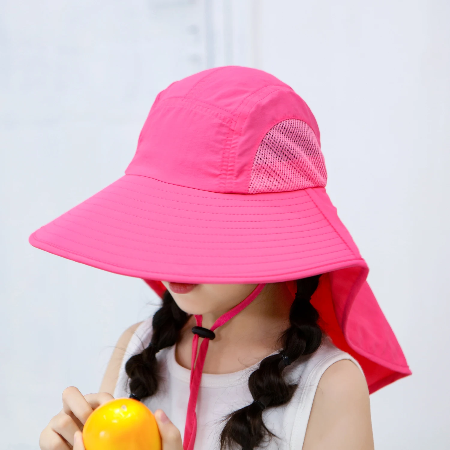 Детская Солнцезащитная шляпа с широкими полями застежкой на шею для путешествий