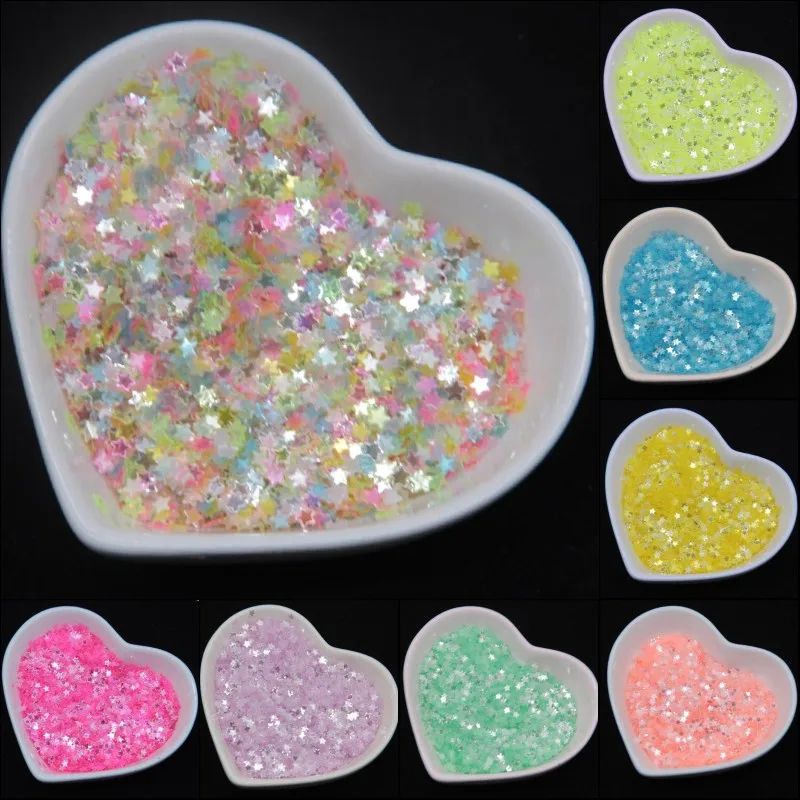 Прозрачные блестящие 3 мм микс звезды свободные пайетки для