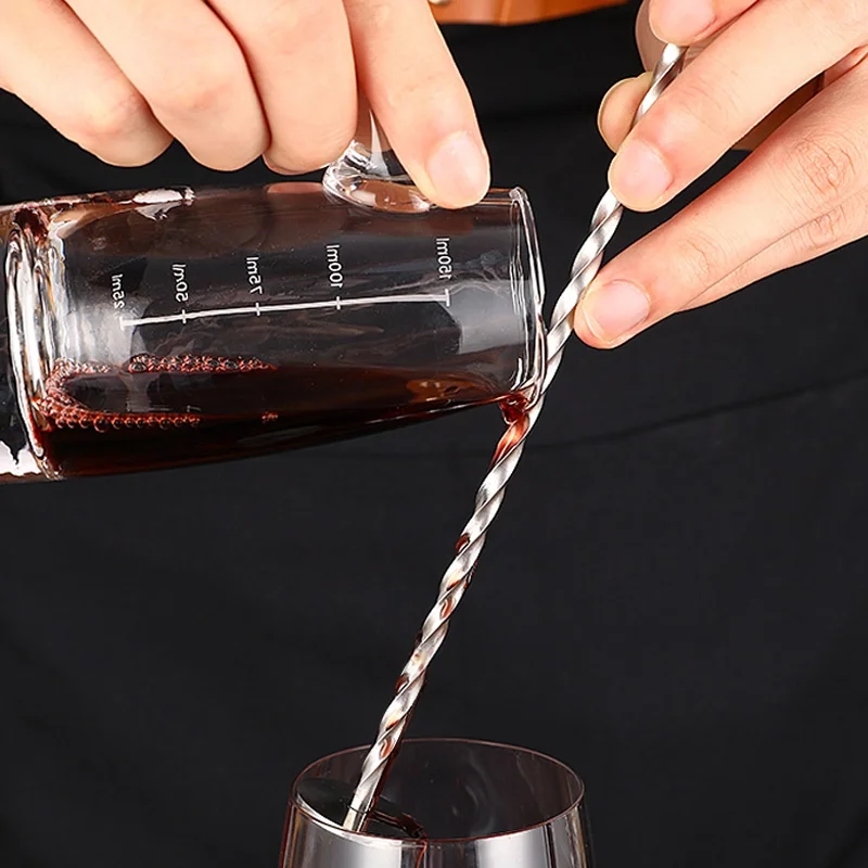 Многоразовая Коктейльная ложка для смешивания с длинной ручкой из нержавеющей