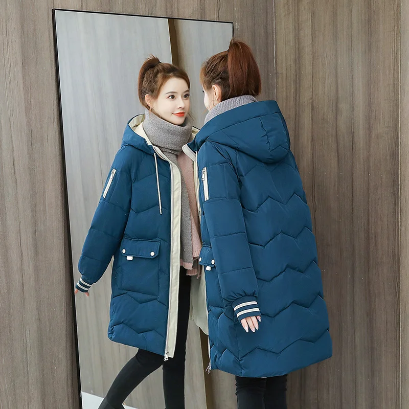 7 Colors Long Hooded Long Parkas Winter Women Bubble Quilted Coat Thick Warm Korean Puffer Jacket Plus Size Casual Overcoat New