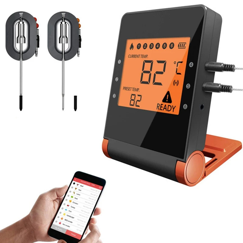 

Wireless Kitchen Meat Thermometer for Oven Grill Bbq Smoker Rotisserie Thermometer Timer Temperature Alarm Smart Home
