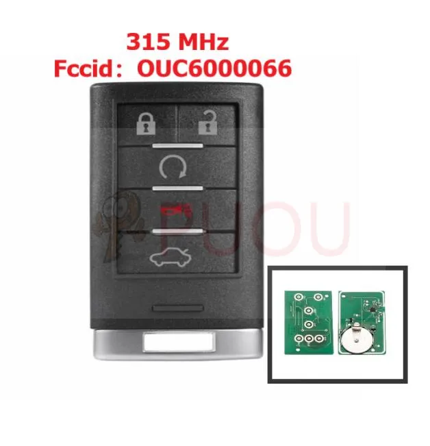 5 кнопки дистанционного ключа 315 МГц для Cadillac Escalade ATS SRX от АТС ХЦ STS CTS DTS 2006 2007 2008 2009 2010 2011 2012 OUC6000066