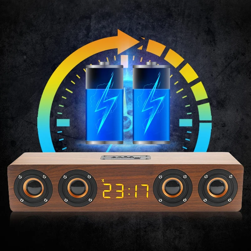 Деревянная Беспроводная Bluetooth-колонка 20 Вт Саундбар для телевизора HIFI стерео