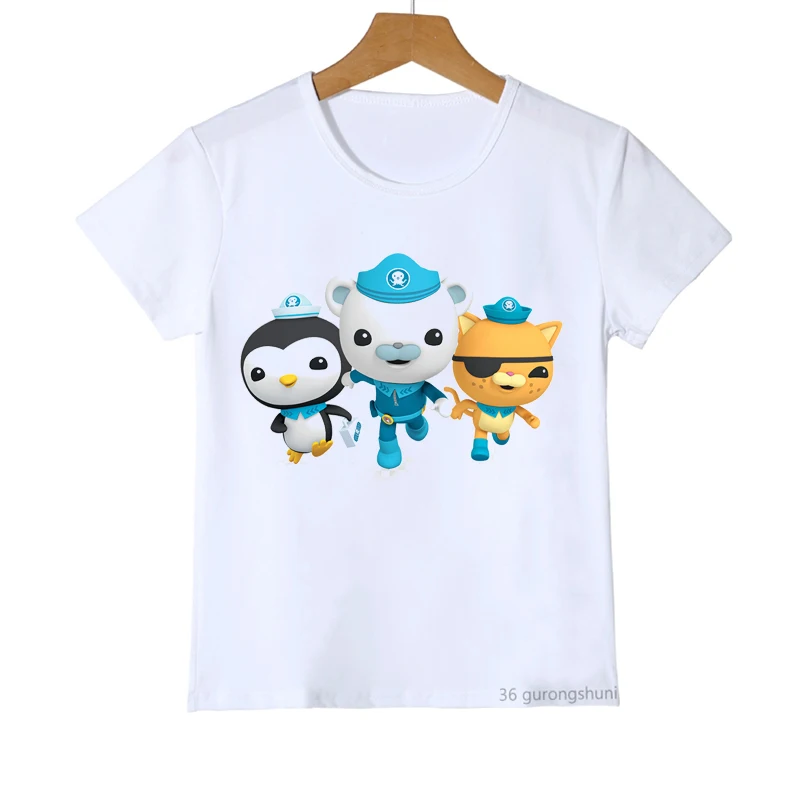 

2021 The Octonauts T Shirt Kawaii Barnacles Kwazii Peso Shellington Anime Clothes Boys T-Shirt Manga Cartoon Print Tee Tops Girl