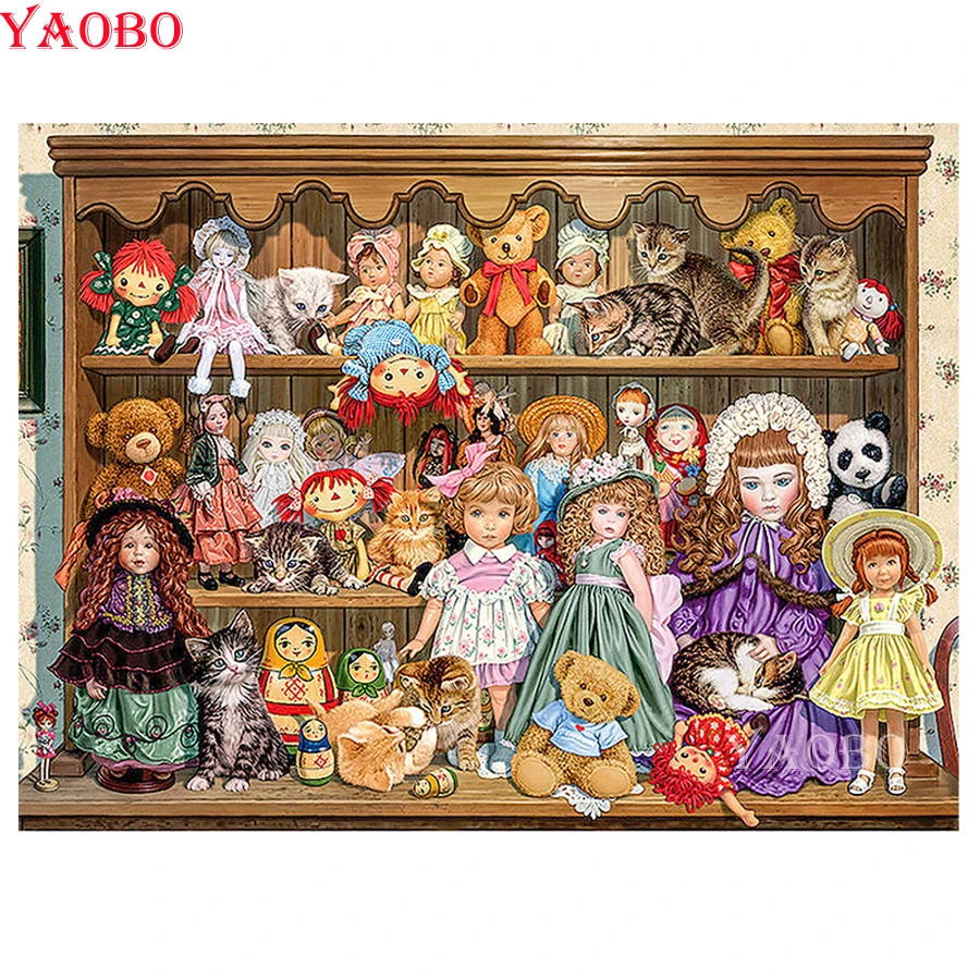 DIY Алмазная картина мультфильм игрушка кукла 5D полная квадратная/круглая Дрель