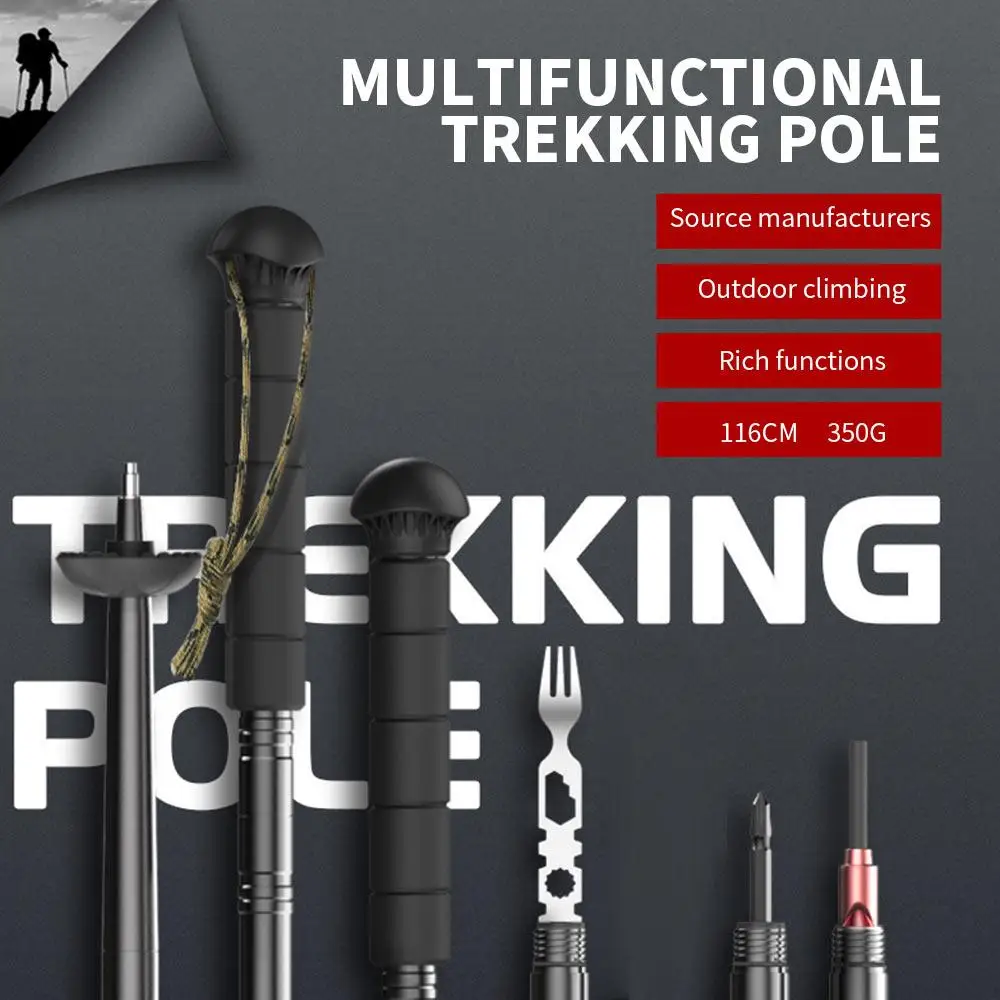 

Tactical Hiking Stick Collapsible Telescopic Folding Cane Walking Trusty Sticks Ultralight Trekking Cane Hiking Pole Outdoor