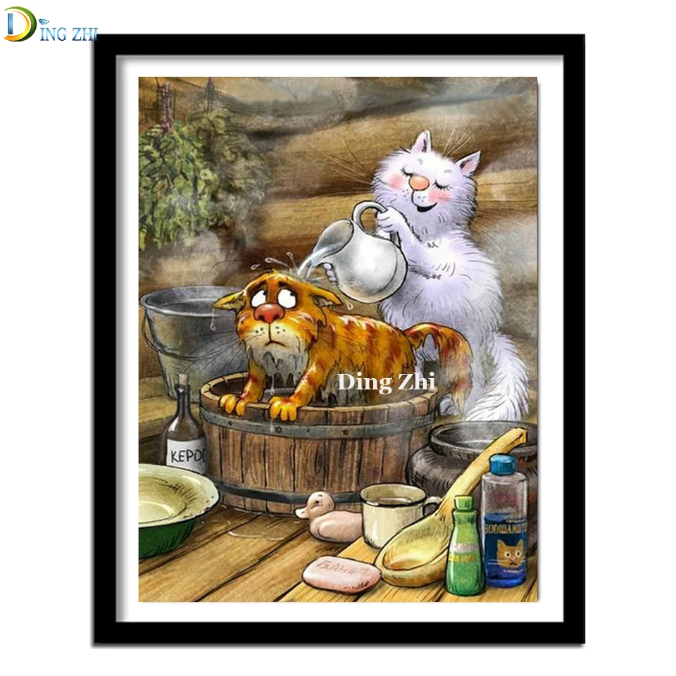 5D алмазов картина животное мультяшная кошка вышивка крестом Diy Алмазная мозаика