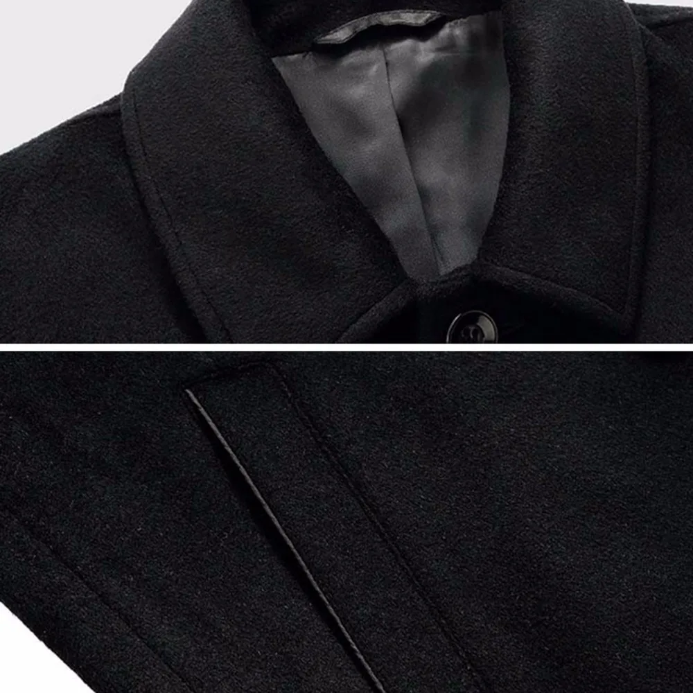 

Causal Coats Men Business Wool Jackets Coats Male Turn Collar Overcoat Warm Mens Clothing Black S-5xl Brand Clothing