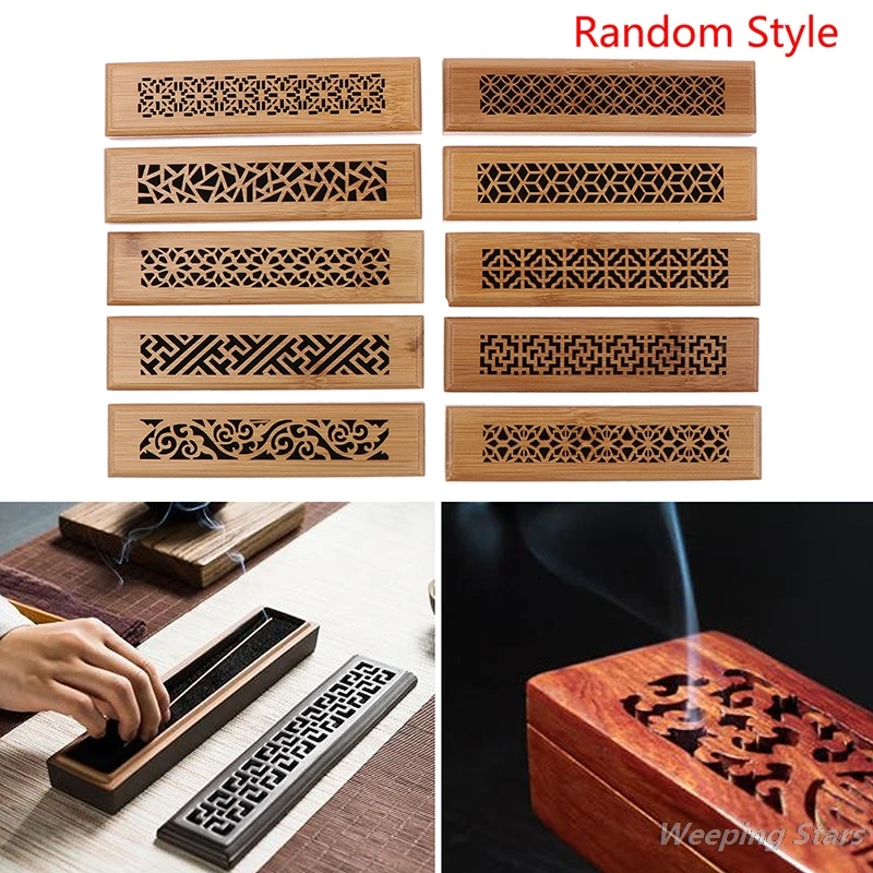 1Pc Bamboo Wood Pan Incense Sandalwood Box Burning Joss Insence Burner Ash Catcher | Дом и сад
