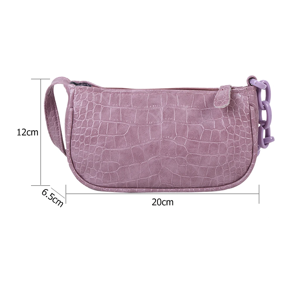 

Fashion Alligator Pattern Handbag Women Chain Underarm Shoulder Bags PU Leather Solid Color Female Office Casual Totes 2020 Hot