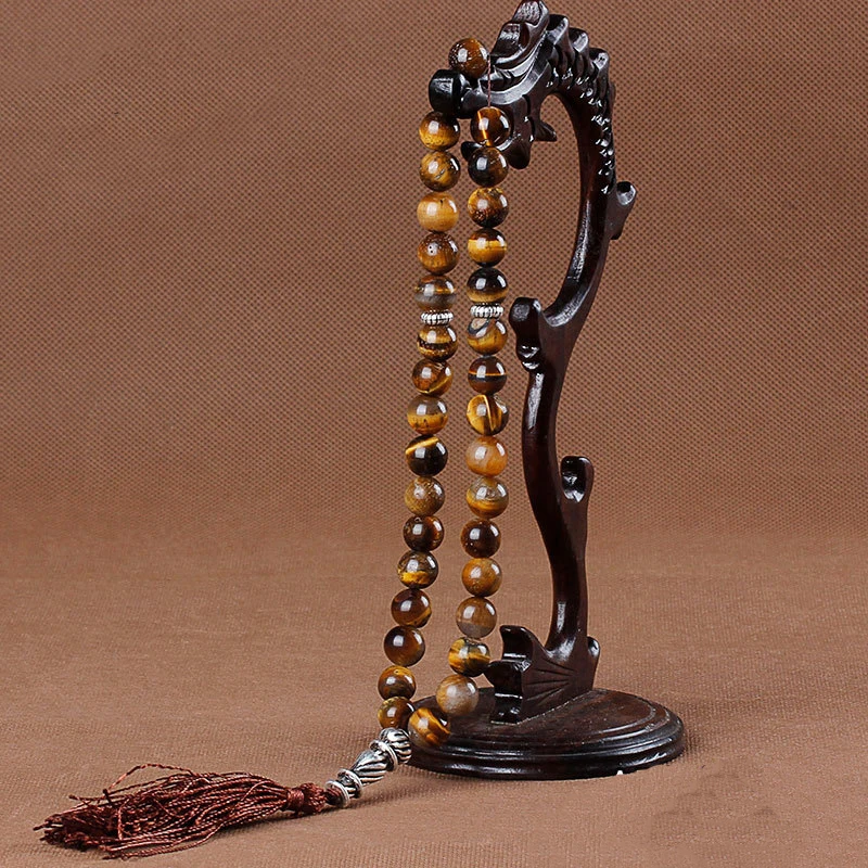 Tesbih исламские молитвенные Бусы Tasbih мусульманские молитвенные четки из бусин очаровательные ювелирные изделия натуральный агатовый камень браслет - Окраска металла: 10mm 33pcs