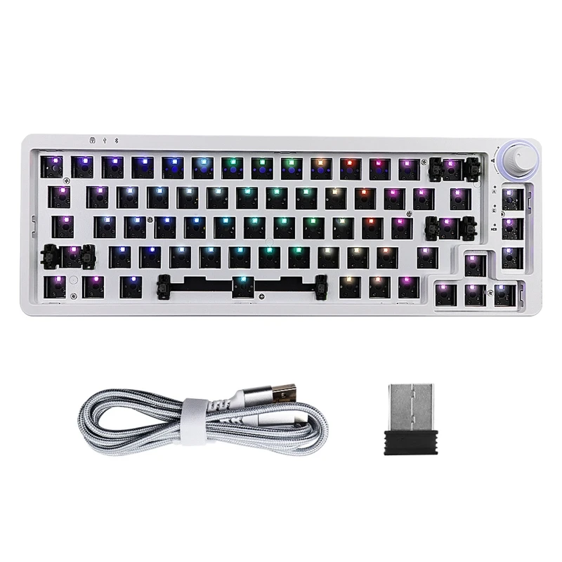 Q1JF TM680 Programmable DIY Gaming Mechanical Keyboard Welding Wired 2.4G Customized