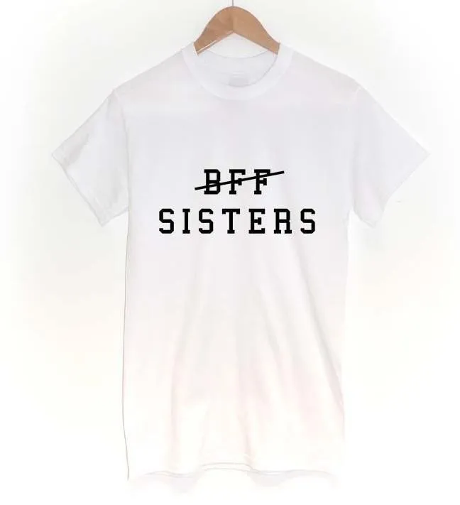 Женские хлопковые футболки BFF с принтом сестер и надписей повседневная забавная