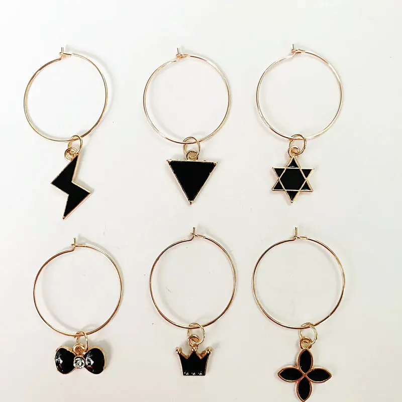 Набор из 6 шт. подвески для вина новый модный дизайн кольца маркер Рождественский