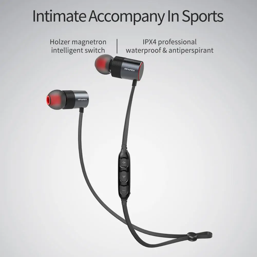 

AWEI AK2 Magnetic Switch Wireless Earphone Sports Waterproof Bluetooth Headset with Microphone Super Bass Stereo Earphones new