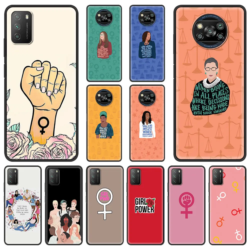 

Feminist Feminism Girl Queen Phone Case For Xiaomi Mi Poco X3 NFC M3 Pro F3 Note 10 Lite 11 Ultra 10T Pro 5G 9T Soft Black Cover