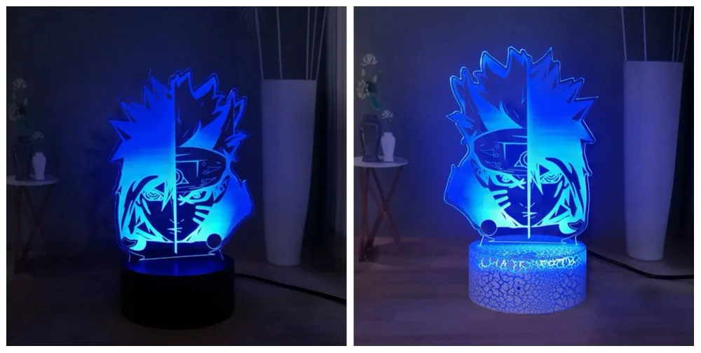Наруто Uzumaki 3D иллюзия Лампа японского аниме USB переключатель разноцветный светодиодный ночник для спальни декоративное освещение для дома