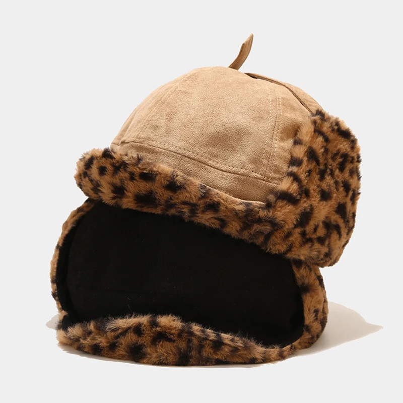 

Мужские зимние шапки-бомберы, толстые теплые шапки с ушками, мужские зимние шапки с ветрозащитным стеклом для русской зимы, искусственная к...