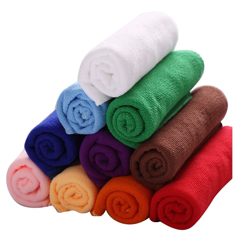 

10 Pcs/pack Mixed Color Microfiber Car Cleaning Towel Kitchen Washing Polishing