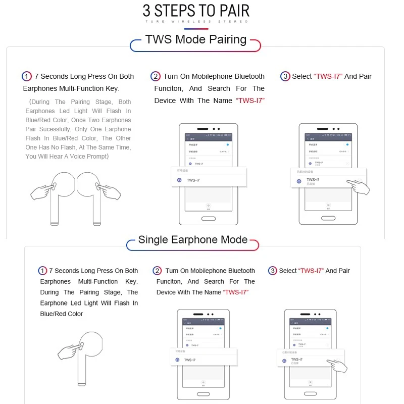 I7s TWS мини беспроводные наушники bluetooth Спортивная гарнитура Android Audifonos для всех
