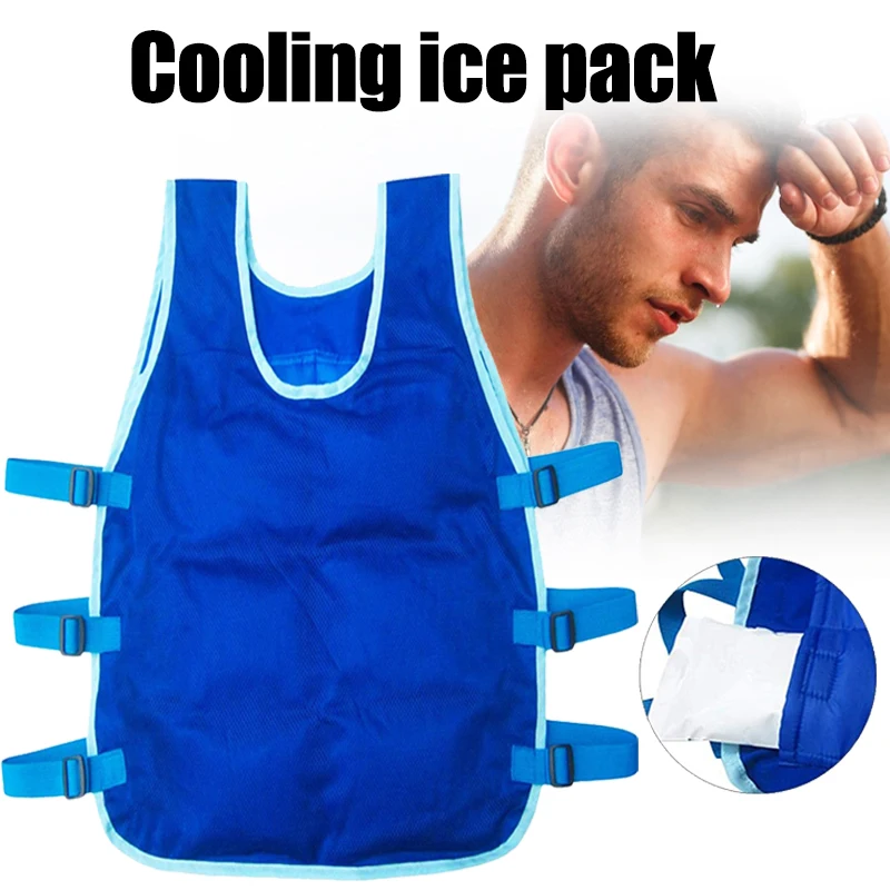 

Summer Cooling Vest for Men and Women Outdoor Sports Cool Vest with 24 Ice Packs and 2 Insulated Bag Reusable Adjustable PSEN999