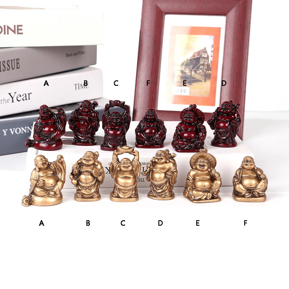 Смола Maitreya home Feng Shui украшения Смеющийся Будда большой живот Будда Ремесла украшения набор шесть Будда группа