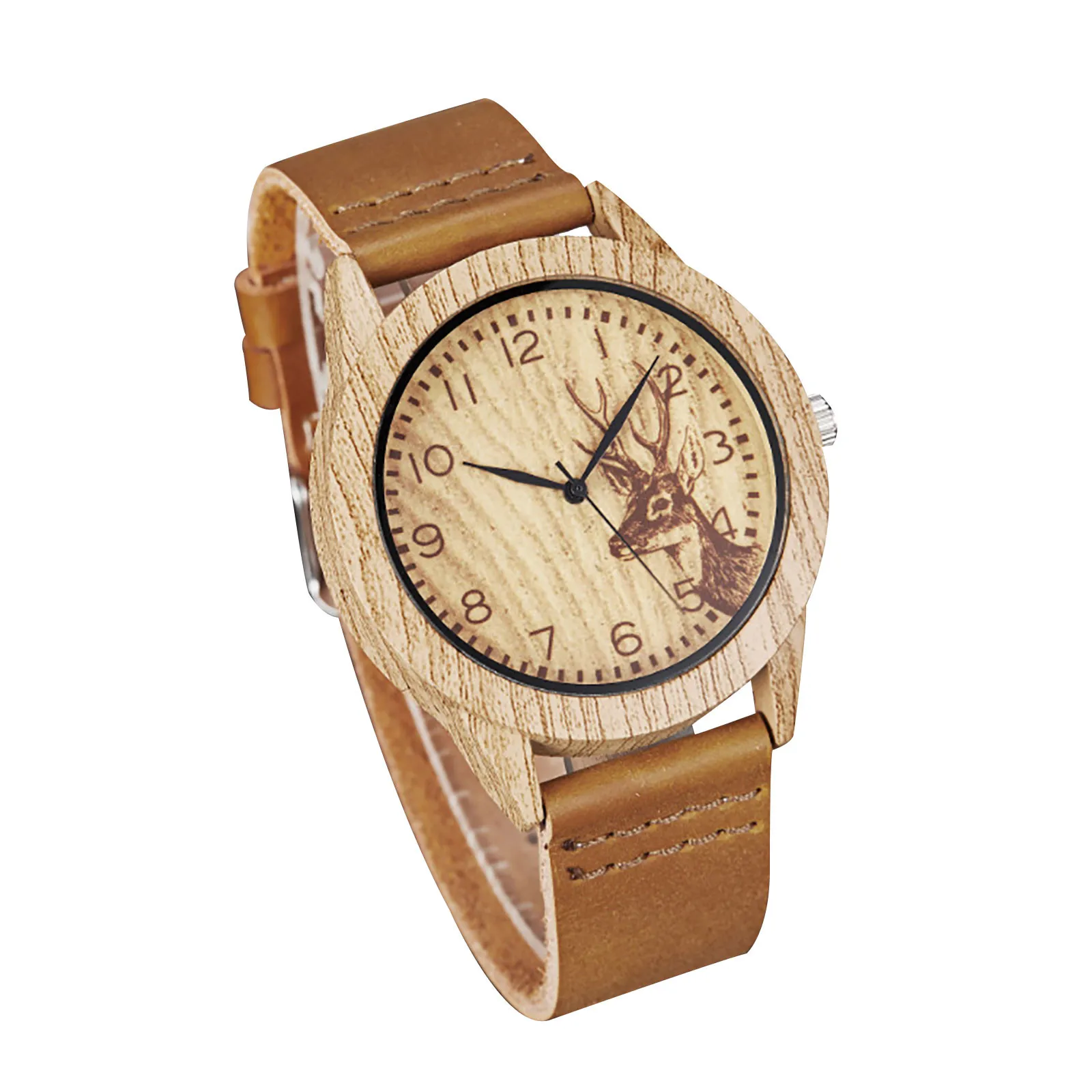 

Wooden personality watch Clock Leather Watchband Wooden Dial Personality Watch Reveals Your Temperament Wristwatch Dropshipping