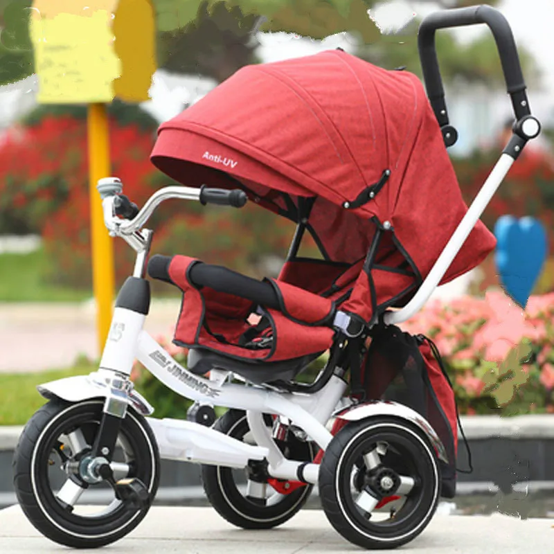 Трехколесный велосипед 3 в 1 для детей складная коляска с регулируемым поворотным