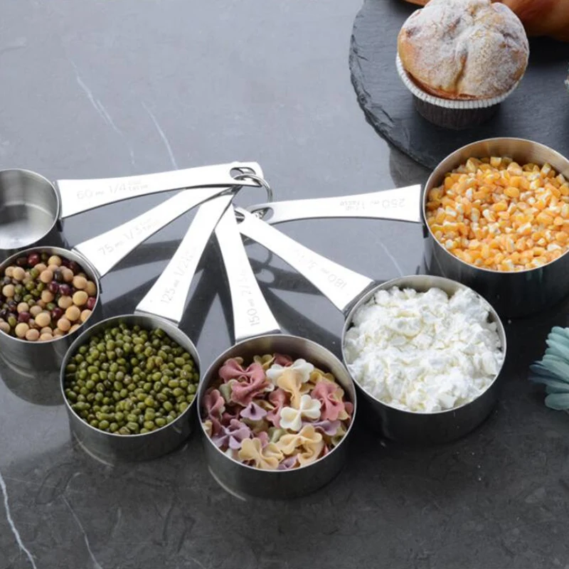 

6Pcs Measuring Cups Premium Stackable Kitchen Measuring Spoon Set Stainless Steel Measuring Cups and Spoons Set