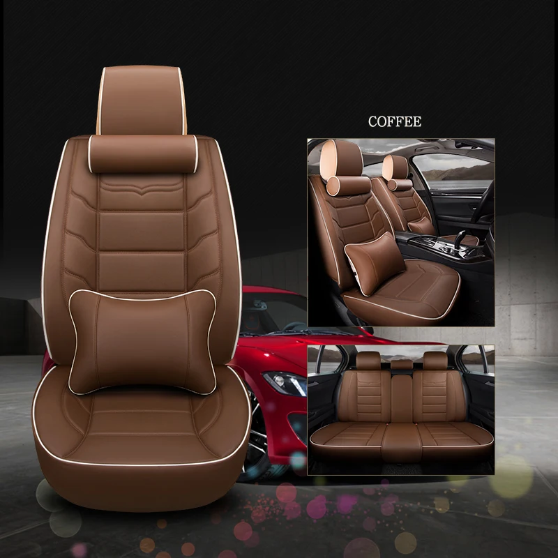 

WLMWL Leather Car Seat Cover for Dodge all medels caliber journey ram caravan aittitude car accessories 98% 5 seat car model