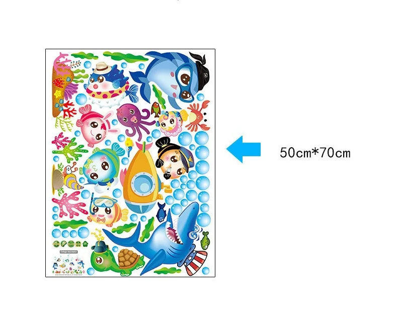 

Underwater View Sealife Fishes Bubble Wall Sticker For Bathroom Home Decoration Kids Room Bedroom Wall Mural Art Diy Pvc Decals