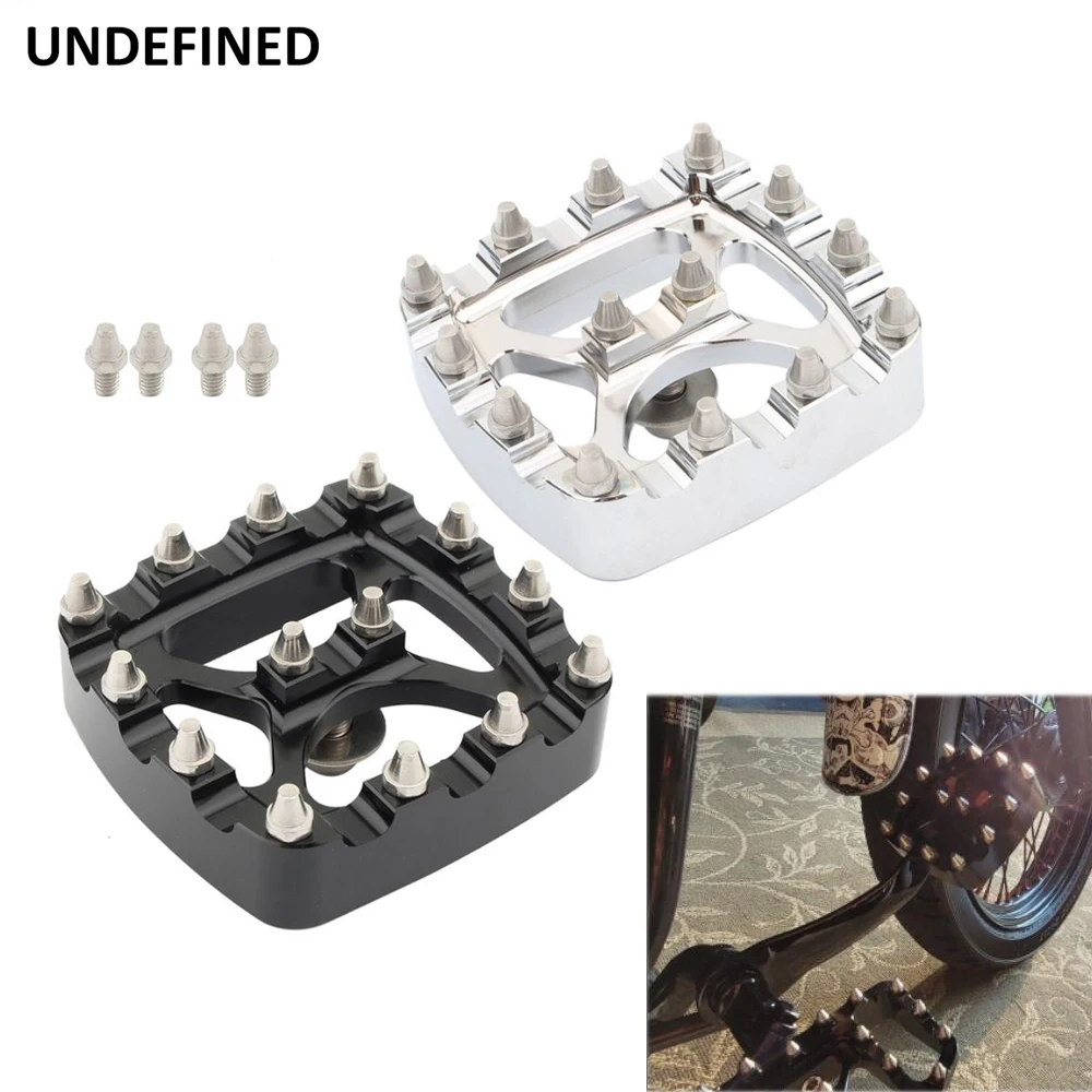 

Motorcycle MX Offroad Brake Pedal Pad CNC Cover Black Spike For Harley Sportster XL883 1200 Dyna Fatboy FXDF Softail FXSTS XG750