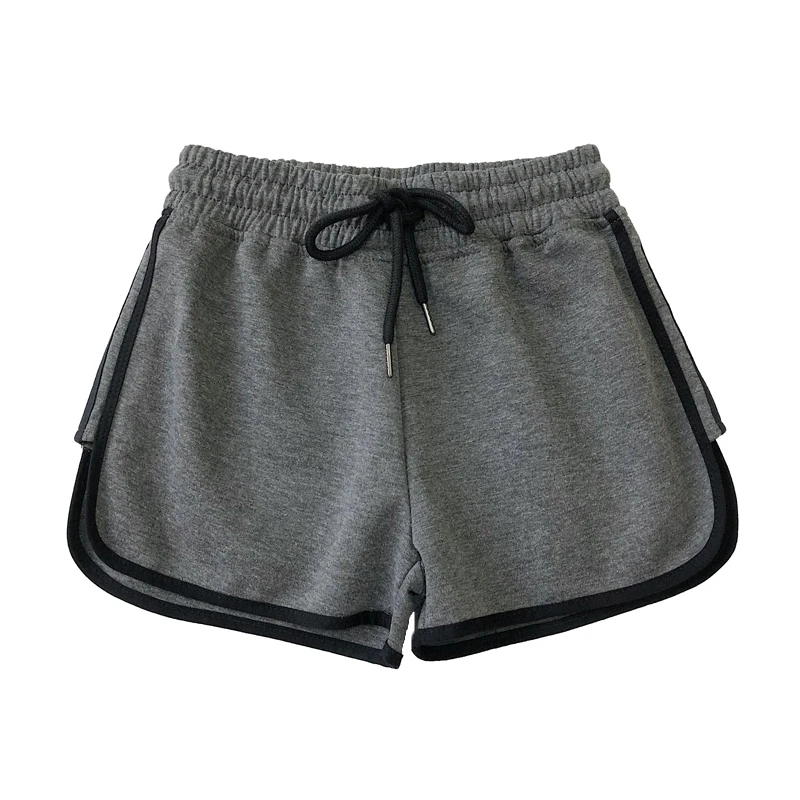 

casual all match women shorts high waist elastic drawstring wide leg loose student preppy style female shorts top quality