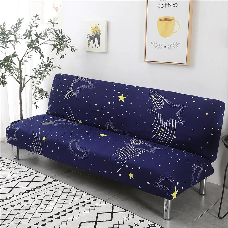 

Universal Armless Sofa Bed Cover All-inclusive Stretch Couch Cover Folding Printed Seat Slipcover Furniture Protector Home Decor